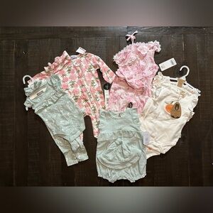 (5 Pieces) Baby Girl Clothes, Size 6-9 Months. NWT.
